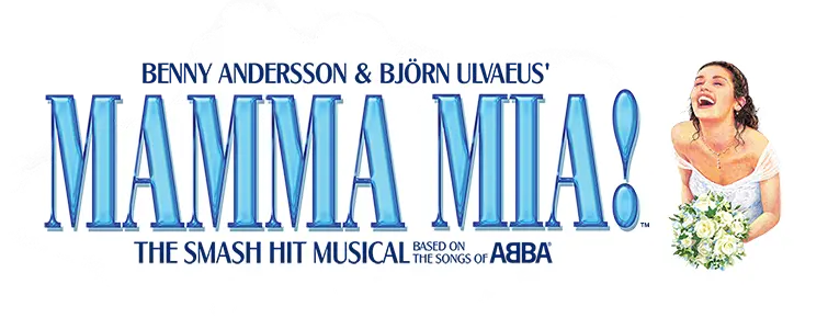 MAMMA MIA! Title Treatment with the MAMMA MIA! Bride