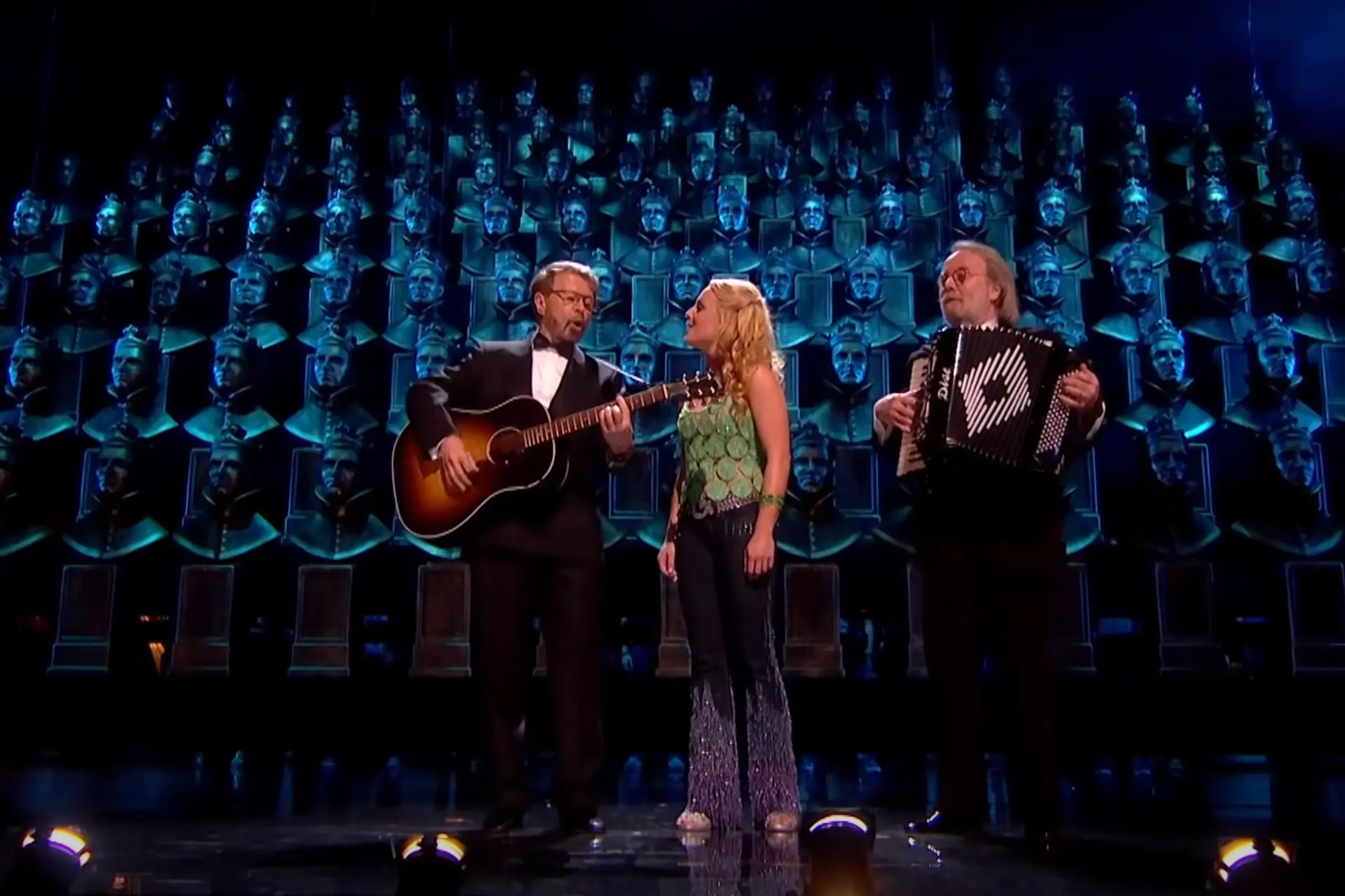 Benny Andersson, Björn Ulvaeus and MAMMA MIA! London at the 2014 Olivier Awards screen grab